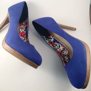 Fioni Blue Suede 4” Heels 12